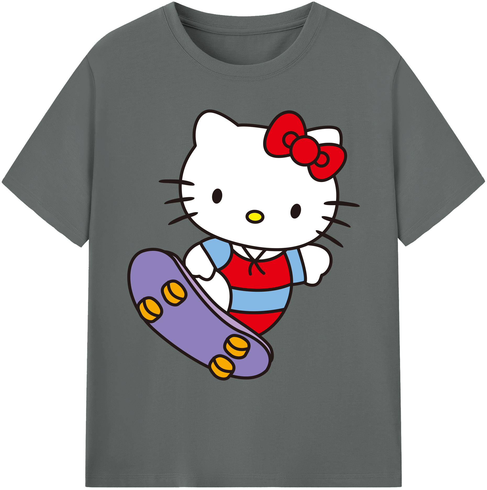 （画像用） Hello Kitty ハローキティ 綿100％ メンズ半袖Tシャツ｜肌触りやわらか＆通気性